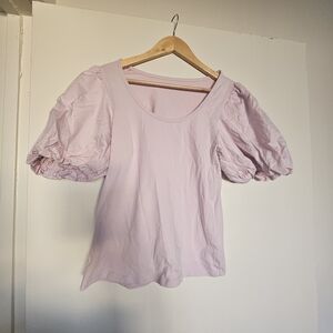 Old Navy Puff Sleeve Blouse - Soft Pink